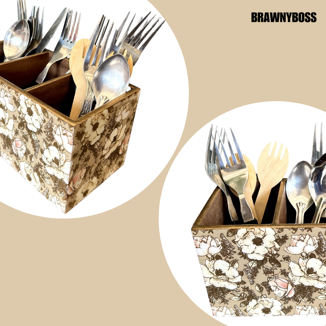 Multi- Purpose Holder/Cutlery Holder (Golden Cream)