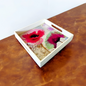 Premium White Painted Serving Tray- Pink Flower (10x10 inches)