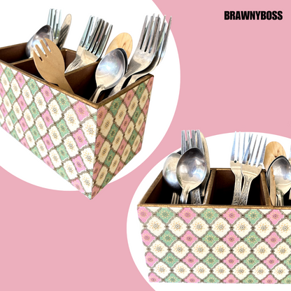 Multi-Purpose Holder/Cutlery Holder (Green Pink)