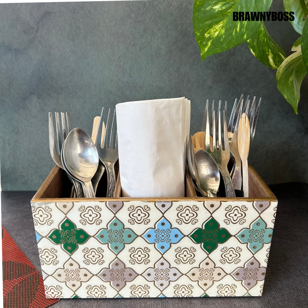 Multi- Purpose Stand/Cutlery Holder (Blue Green)