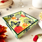 Premium Wooden Tray 8 inches (Green Floral)