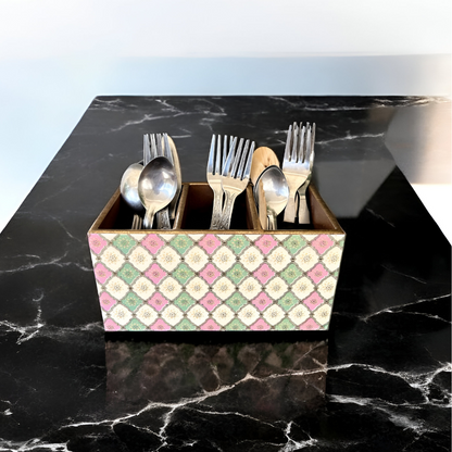 Multi-Purpose Holder/Cutlery Holder (Green Pink)