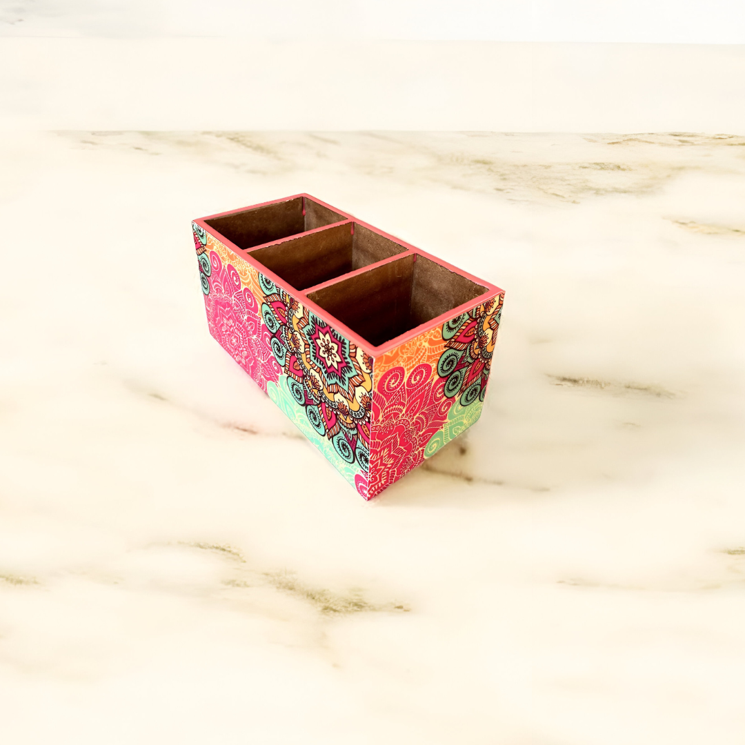 Multi-Purpose Holder/Cutlery Holder ( Pink Mandala)